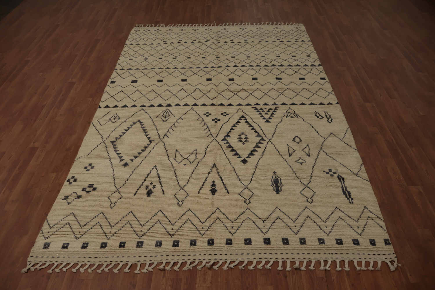 Artisan Moroccan Area Rug 7x11 with Tribal Patterns and Textures