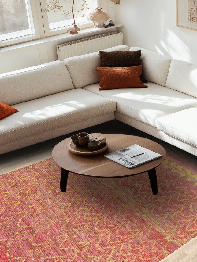 All-Over Handmade Wool Moroccan Area Rug 6x10