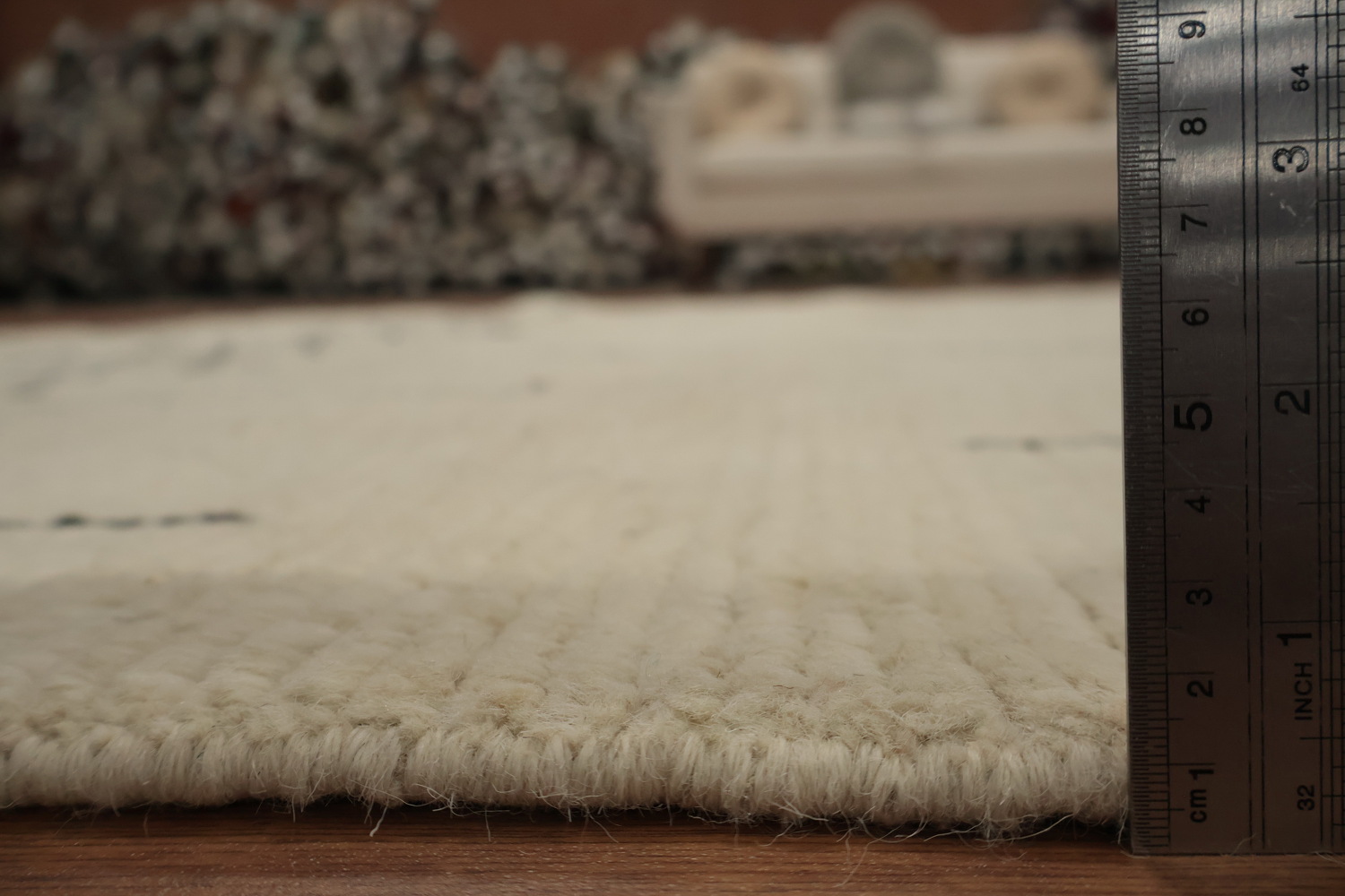 Authentic Moroccan Area Rug 6x10 Featuring Unique Patterned Lines