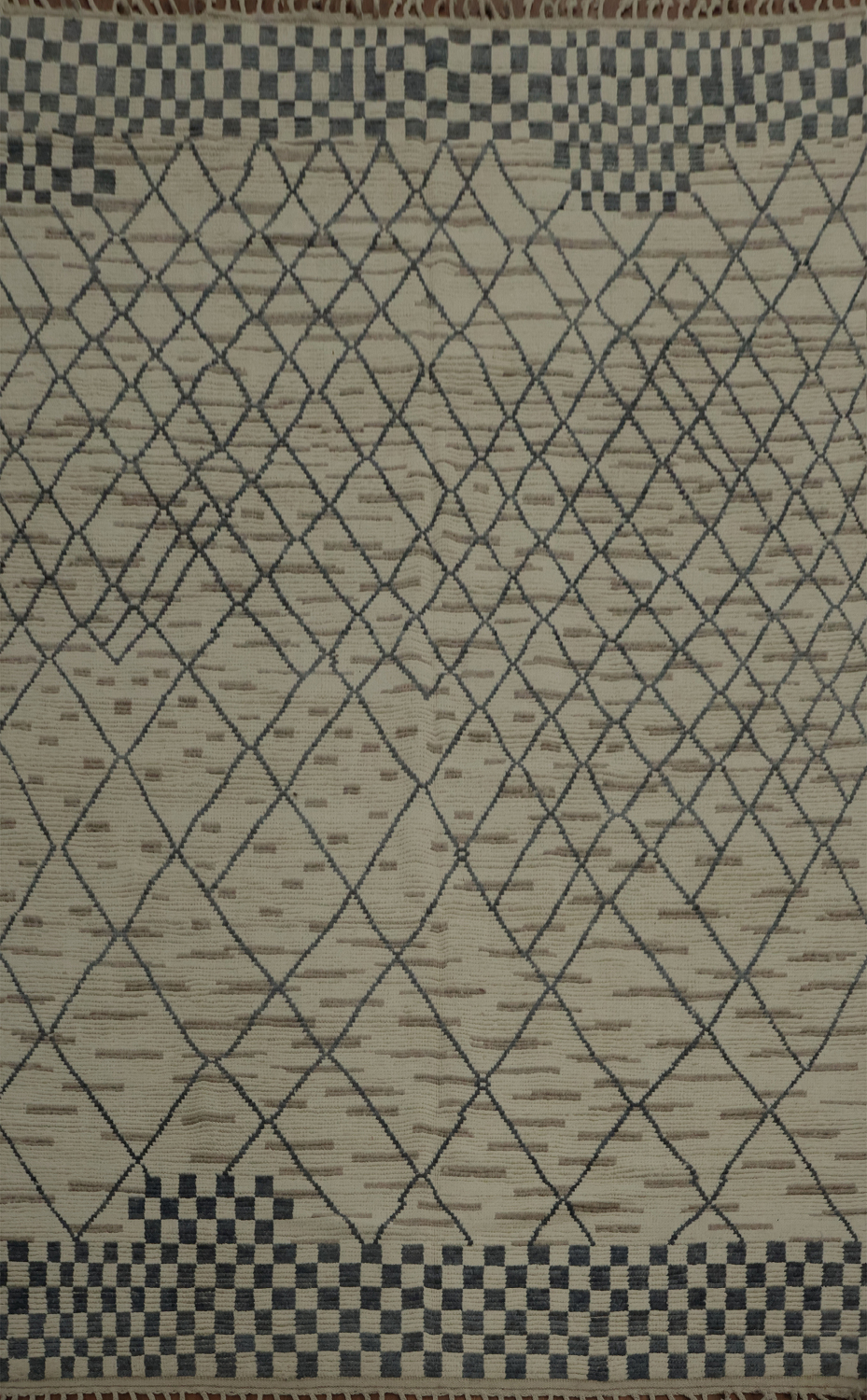Refined Lattice Patterns on a Moroccan Area Rug 8x11