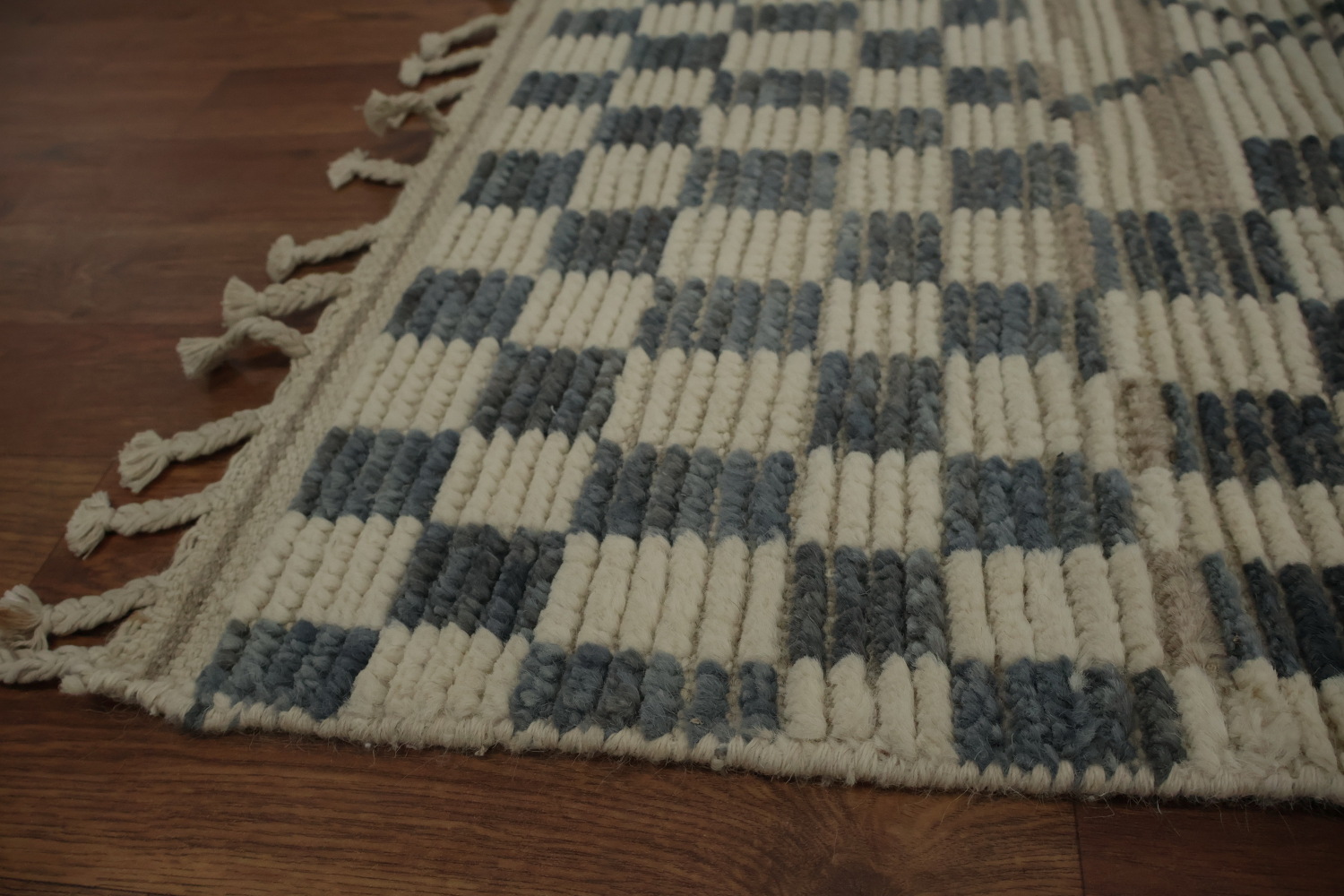 Refined Lattice Patterns on a Moroccan Area Rug 8x11