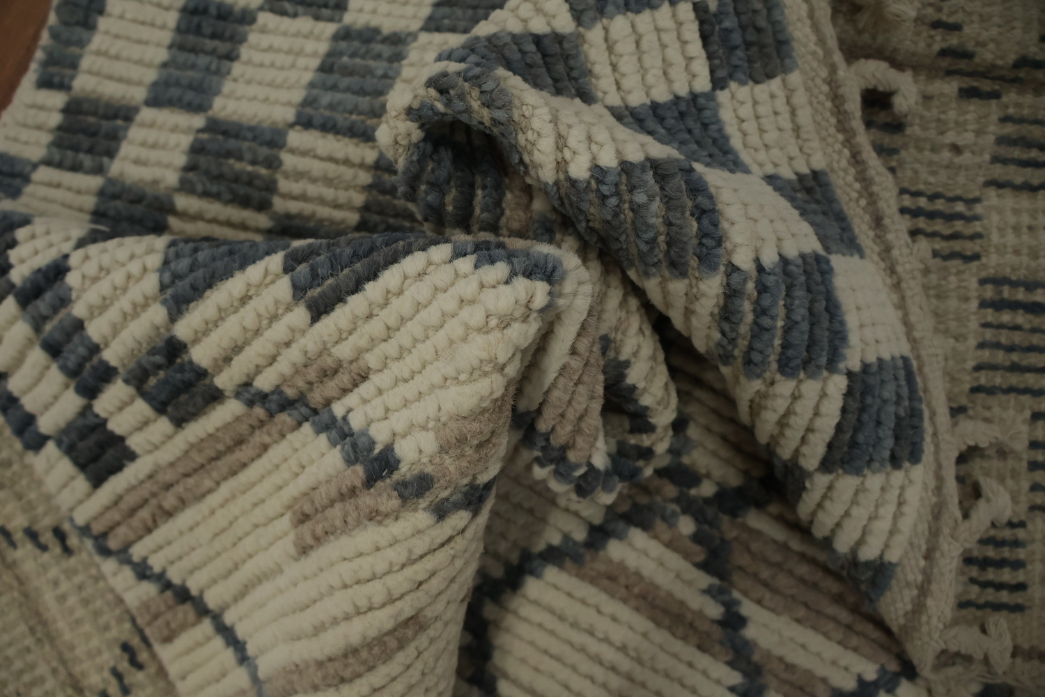 Refined Lattice Patterns on a Moroccan Area Rug 8x11
