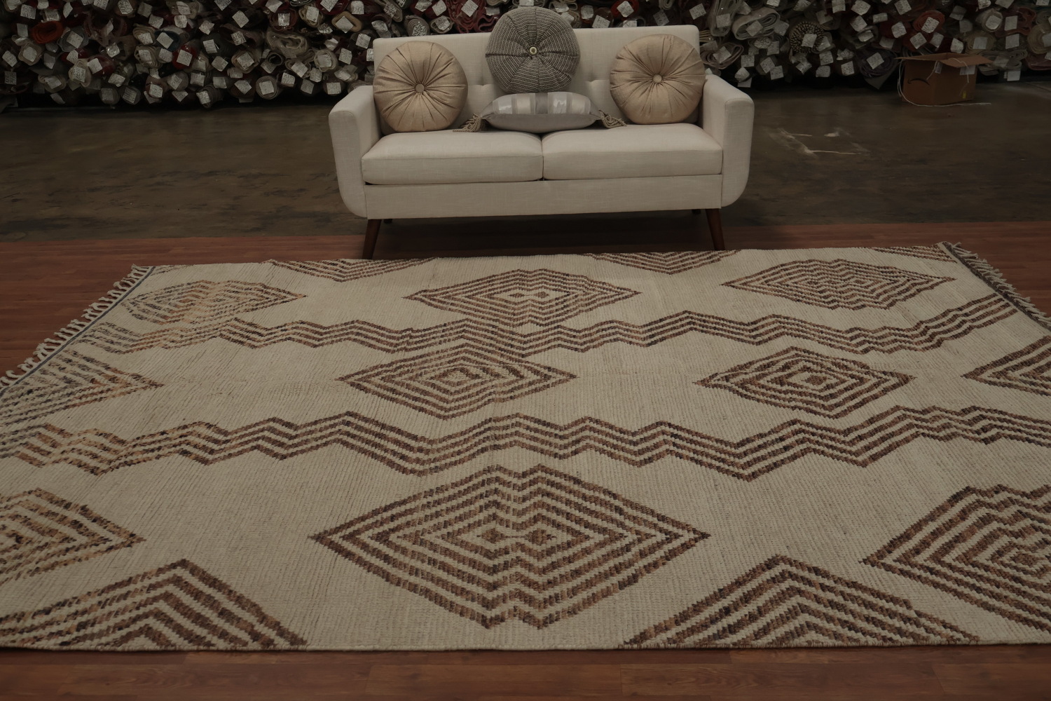 Striking Symmetry Moroccan Area Rug 8x11 for Stylish Interiors