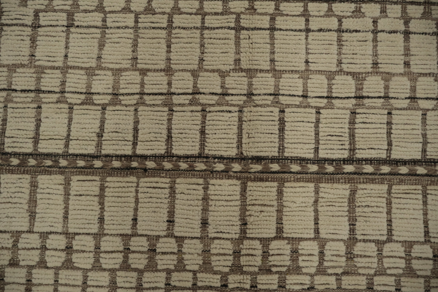 Handmade Ivory Large Moroccan Oriental Rug 12x17