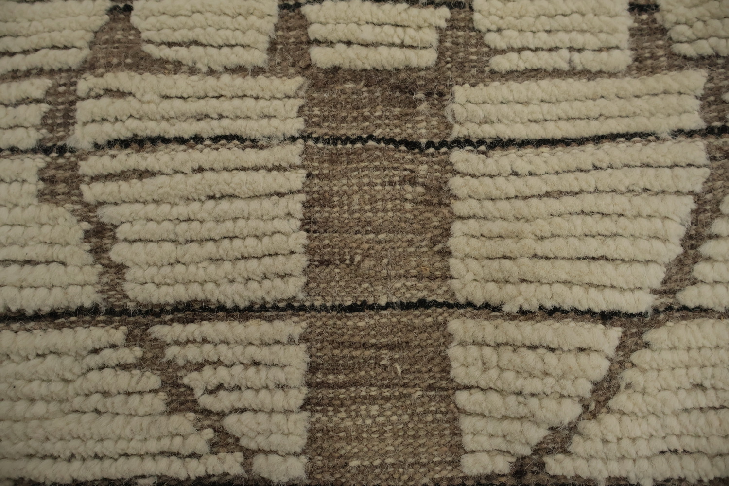 Handmade Ivory Large Moroccan Oriental Rug 12x17