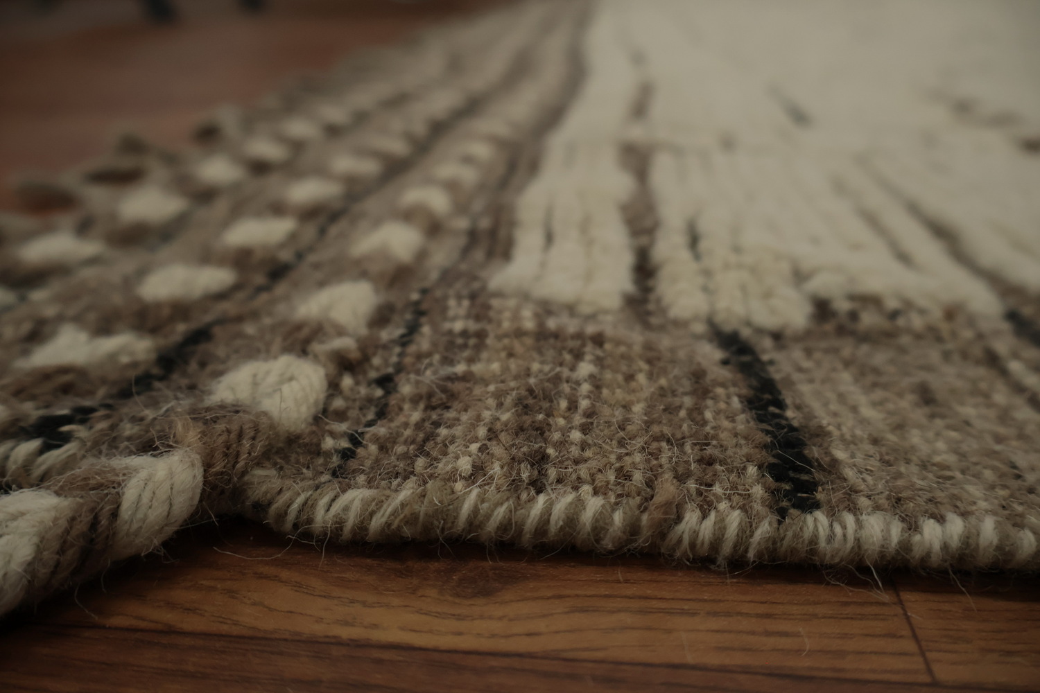 Handmade Ivory Large Moroccan Oriental Rug 12x17