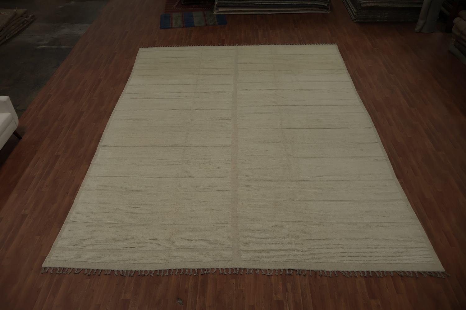 Handmade Ivory Moroccan Oriental Large Rug 12x16