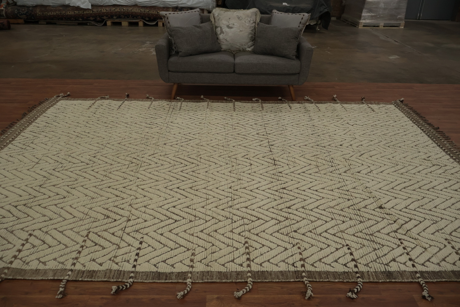 All-Over Chevron Moroccan Oriental Area Rug 9x13