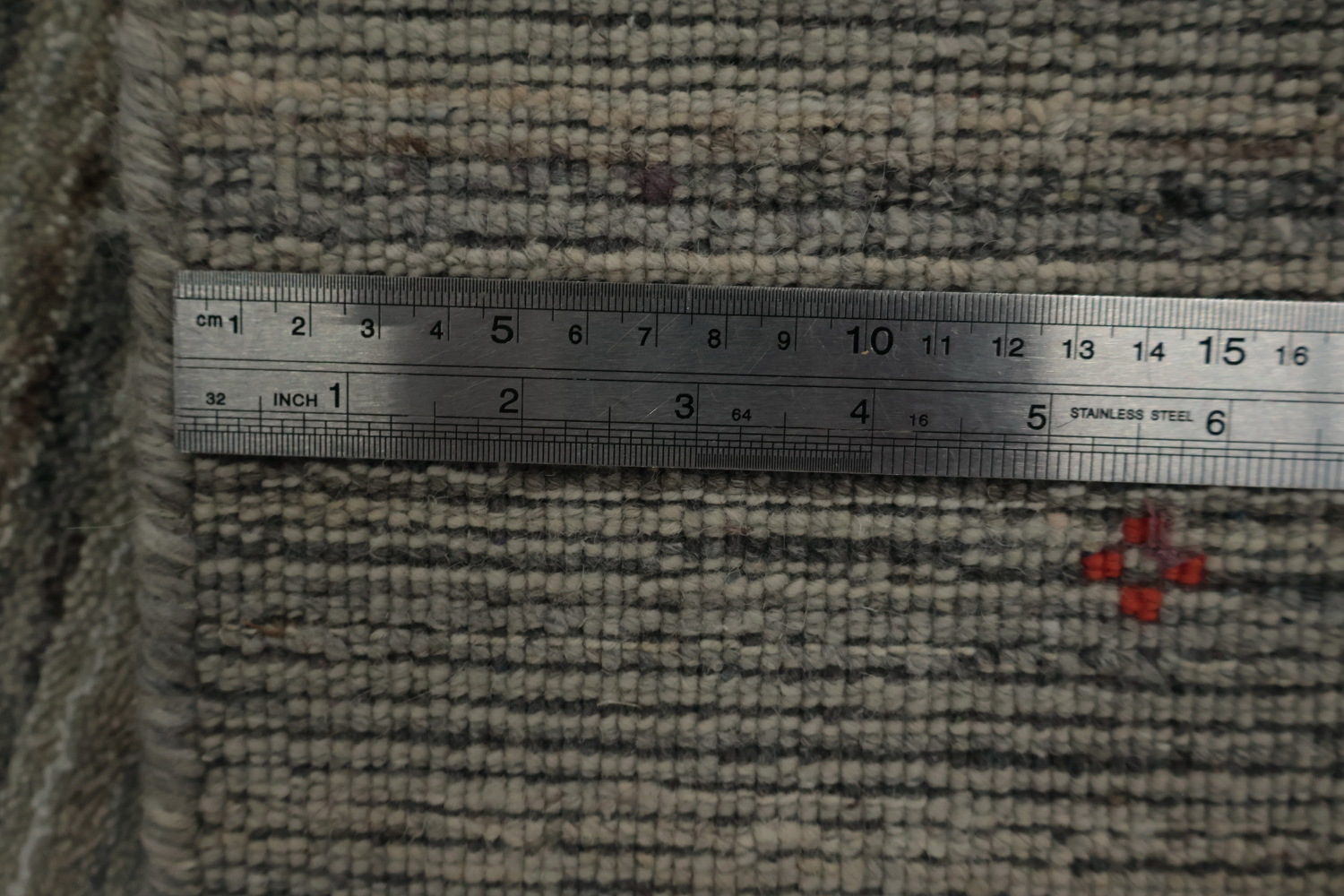 Chic Minimalist Square Gabbeh Rug with Sleek Striped Gray Design 8x8