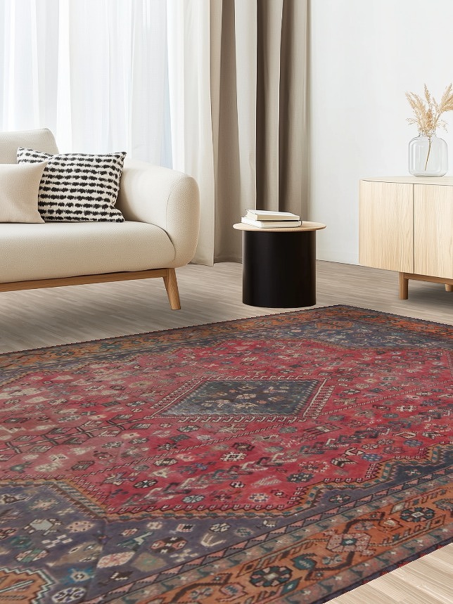 Tribal Geometric Wool Joshaghan Persian Area Rug 7x10