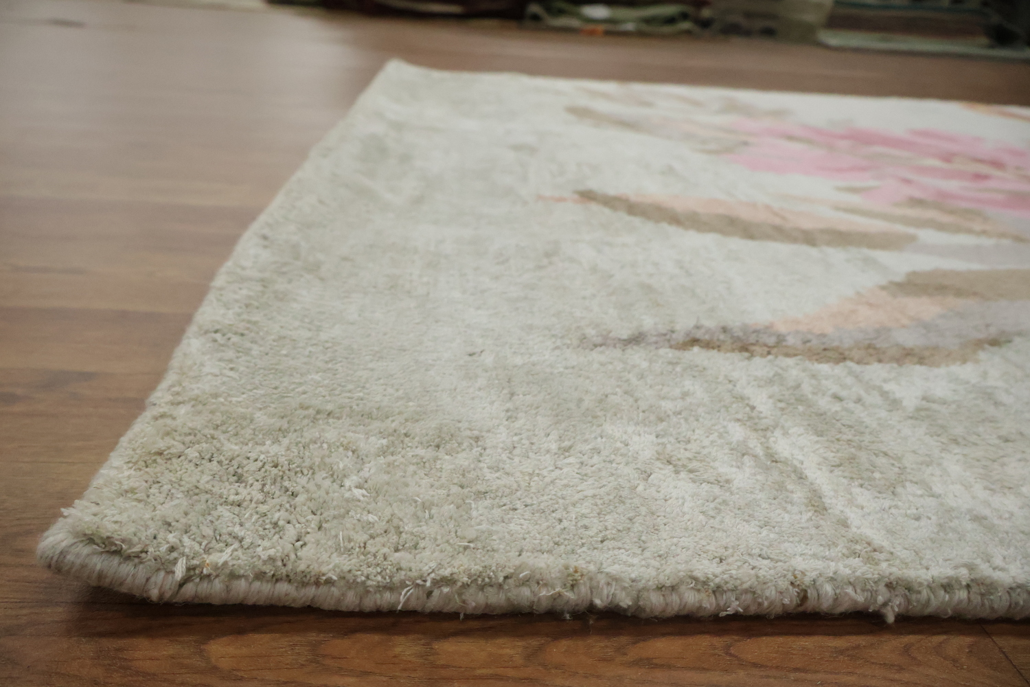 All-Over Flowers Wool & Silk Indian Area Rug 5x8
