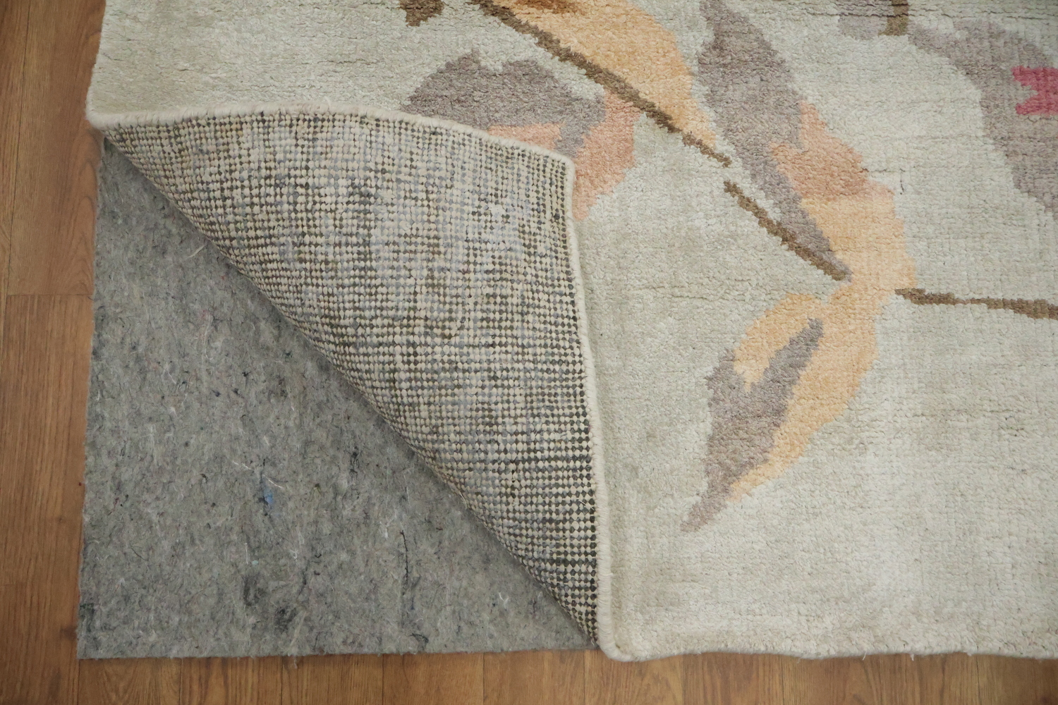 All-Over Flowers Wool & Silk Indian Area Rug 5x8