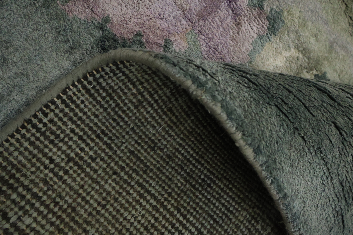 Gray Silver Flowers Silk Oriental Area Rug 5x8