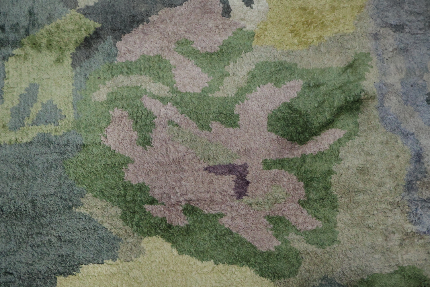 Gray Silver Flowers Silk Oriental Area Rug 5x8