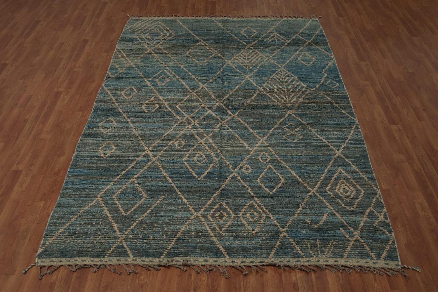 Hand-Knotted Wool Moroccan Area Rug 7x11