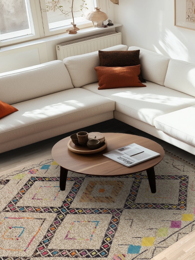 Geometric Wool Moroccan Oriental Area Rug 6x10
