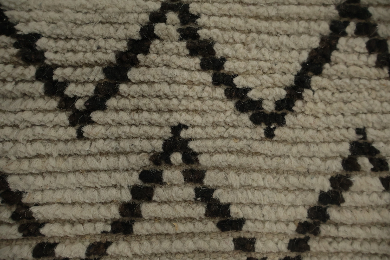 Ivory Trellis Wool Moroccan Living Room Rug 7x10