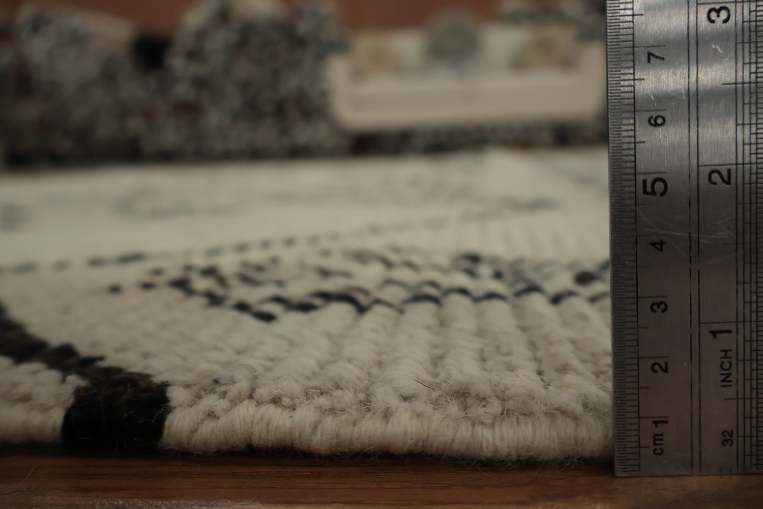 Ivory Trellis Wool Moroccan Living Room Rug 7x10