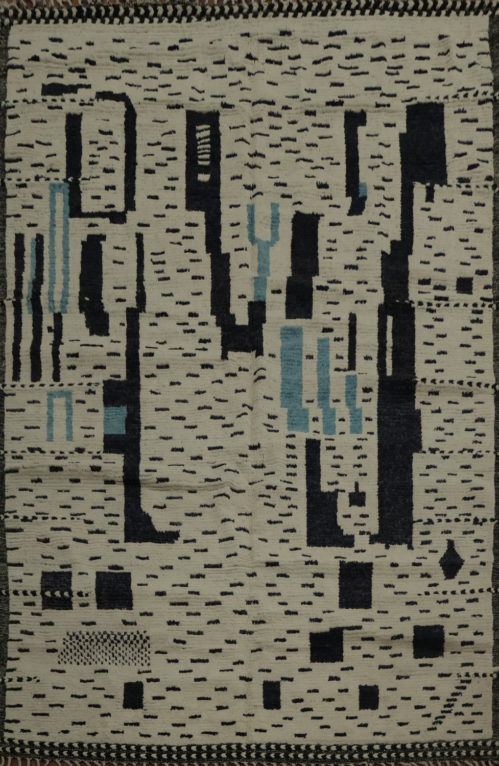 Hand-Knotted Wool Moroccan Abstract Area Rug 8x10