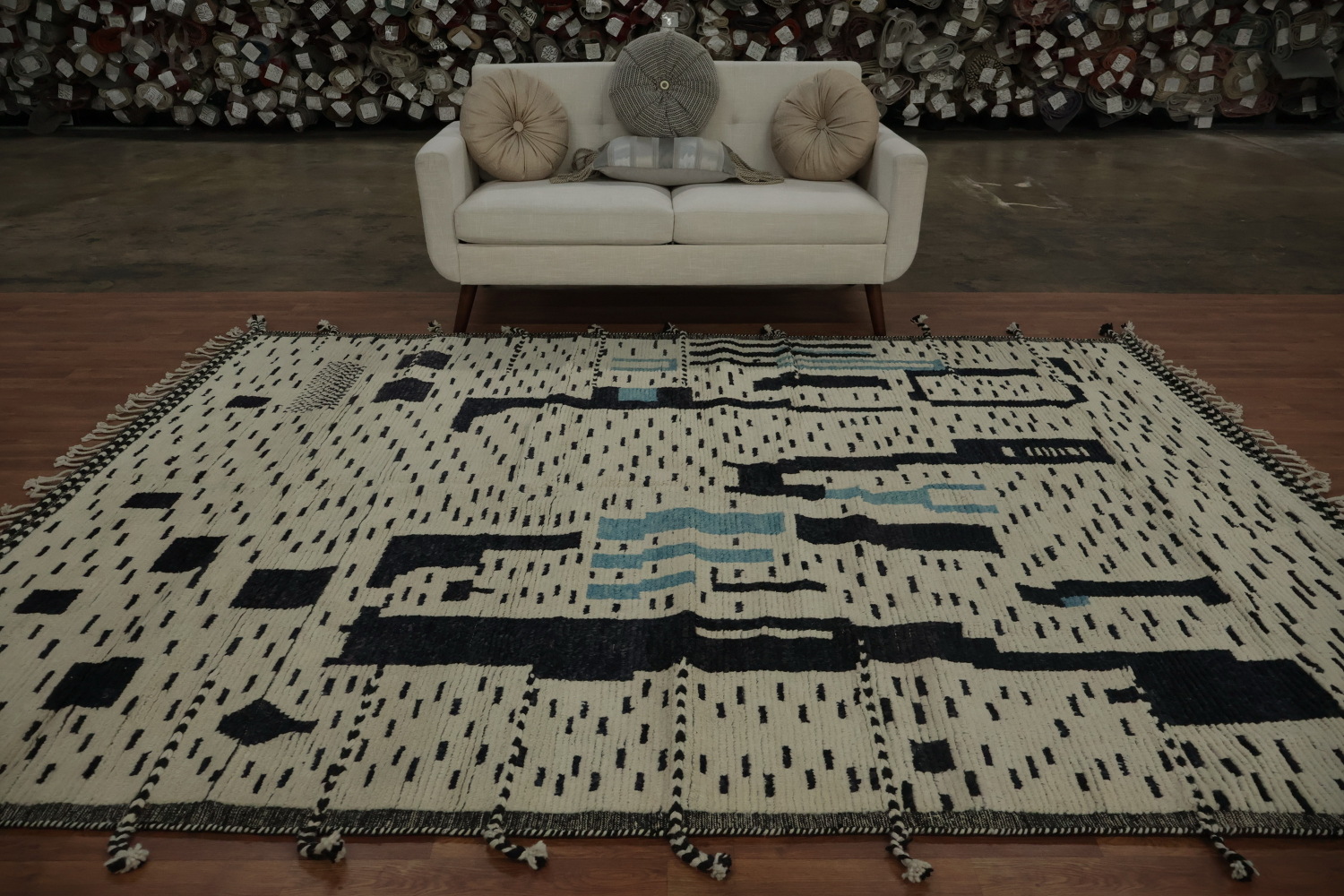 Hand-Knotted Wool Moroccan Abstract Area Rug 8x10