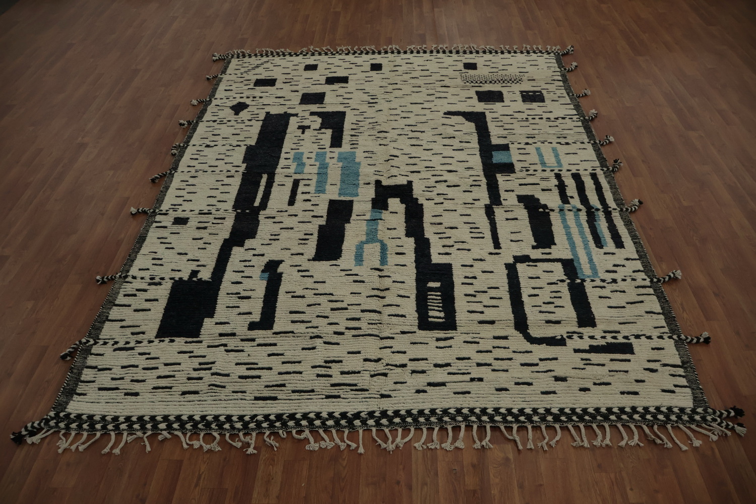Hand-Knotted Wool Moroccan Abstract Area Rug 8x10