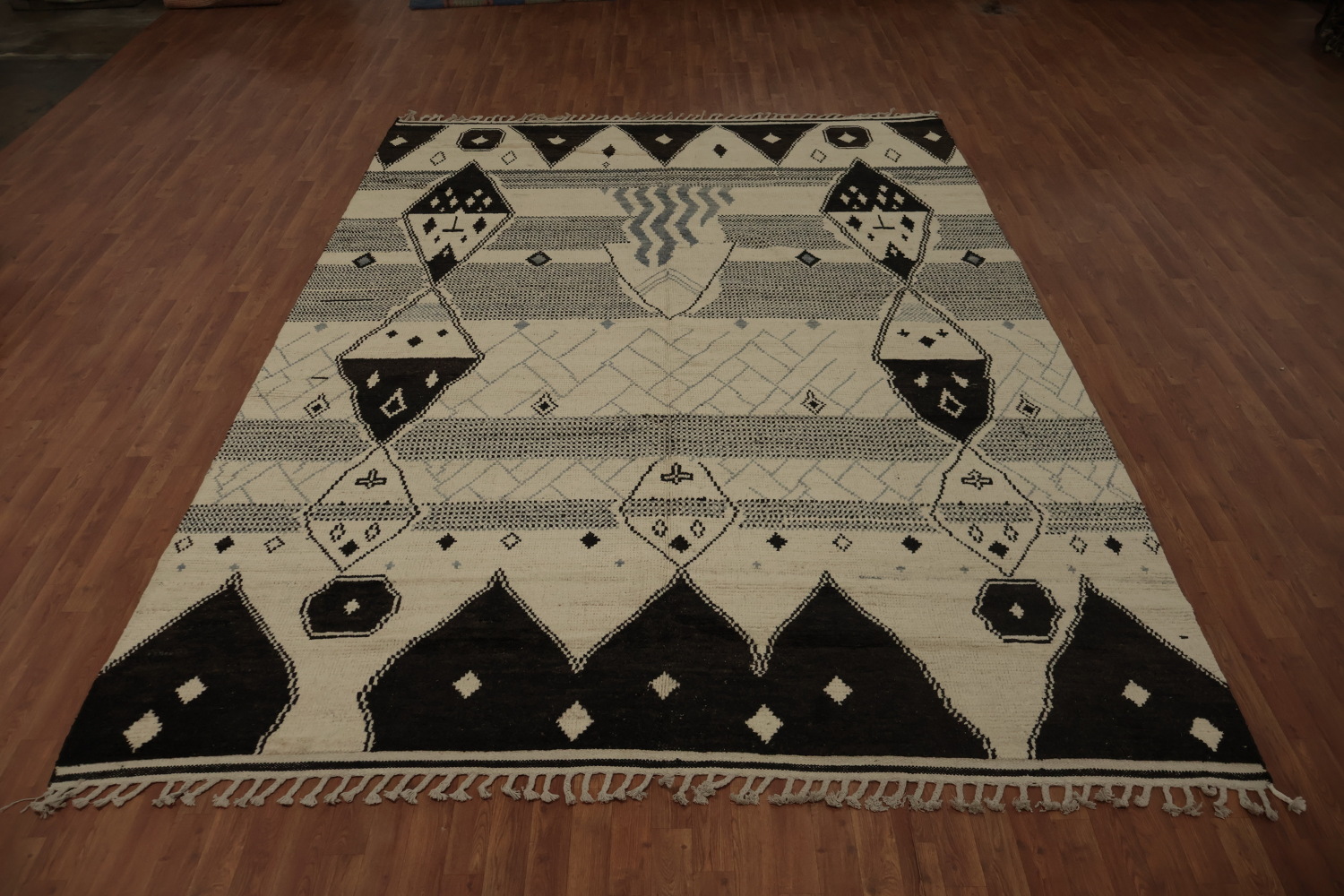 Geometric Wool Moroccan Oriental Area Rug 9x13