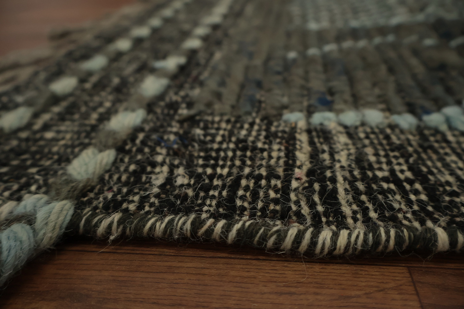 Modern Minimalist Dark Toned Moroccan Large Area Rug 9x13