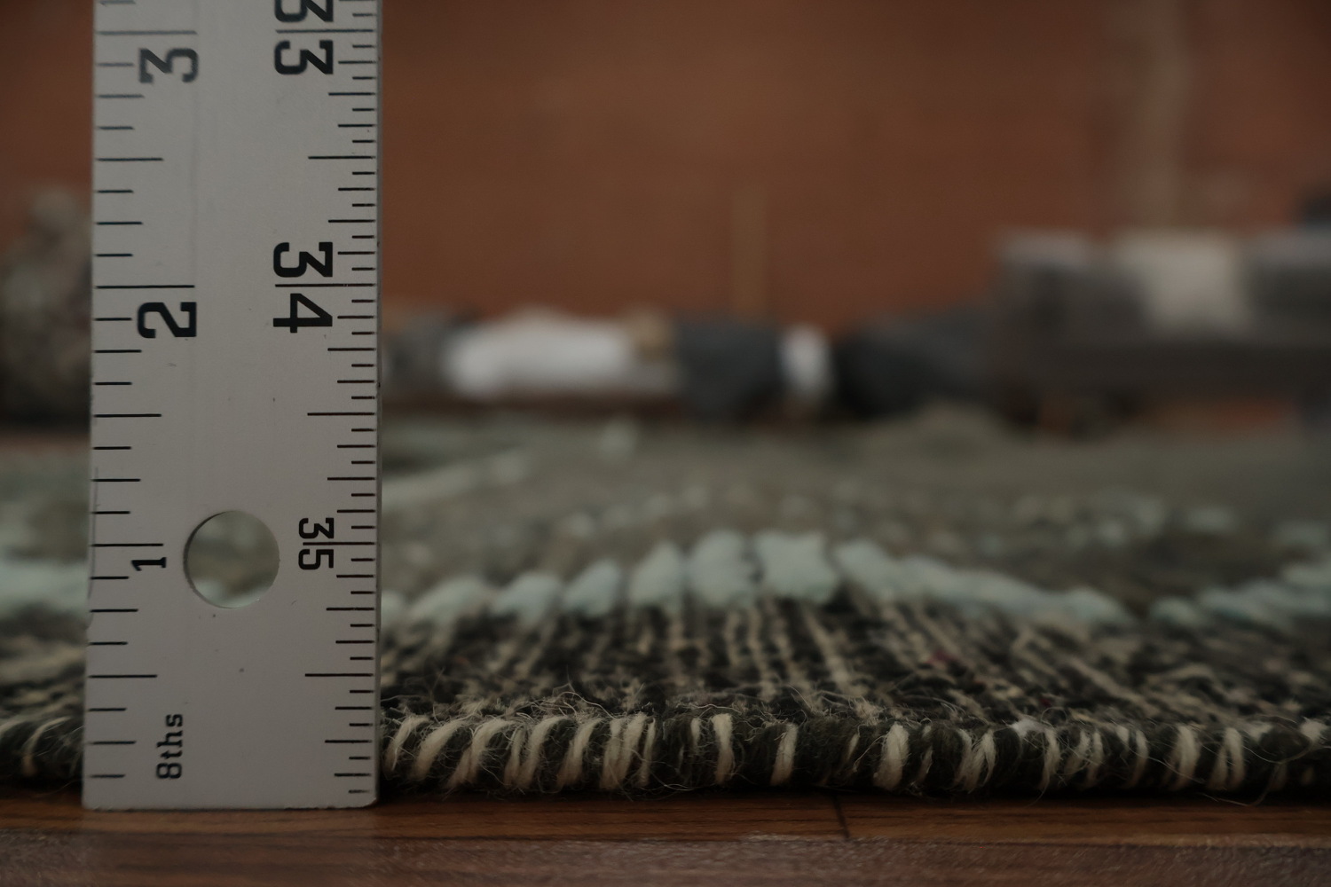 Modern Minimalist Dark Toned Moroccan Large Area Rug 9x13
