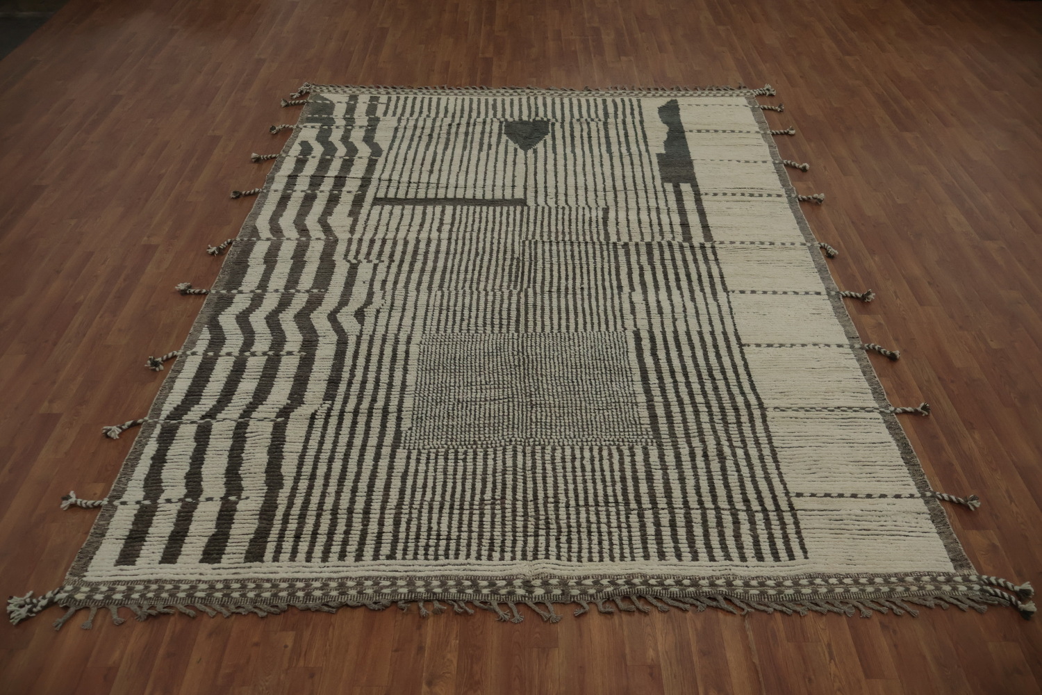 Striped Handmade Moroccan Oriental Area Rug 8x11