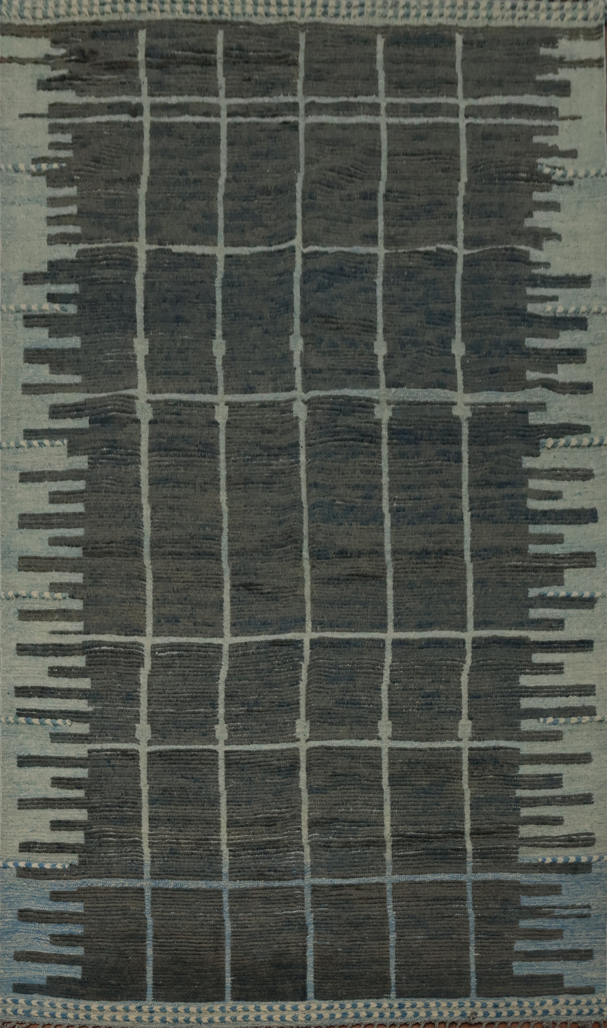 Earth Tone Wool Moroccan Living Room Area Rug 8x12