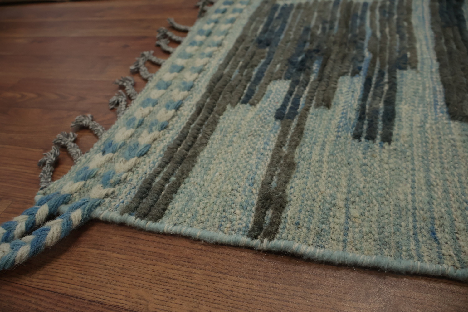 Earth Tone Wool Moroccan Living Room Area Rug 8x12