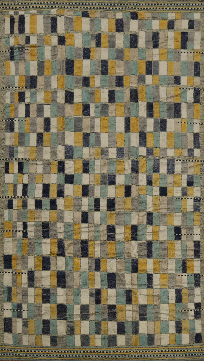 All-Over Checkered Moroccan Large Modern Rug 10x15