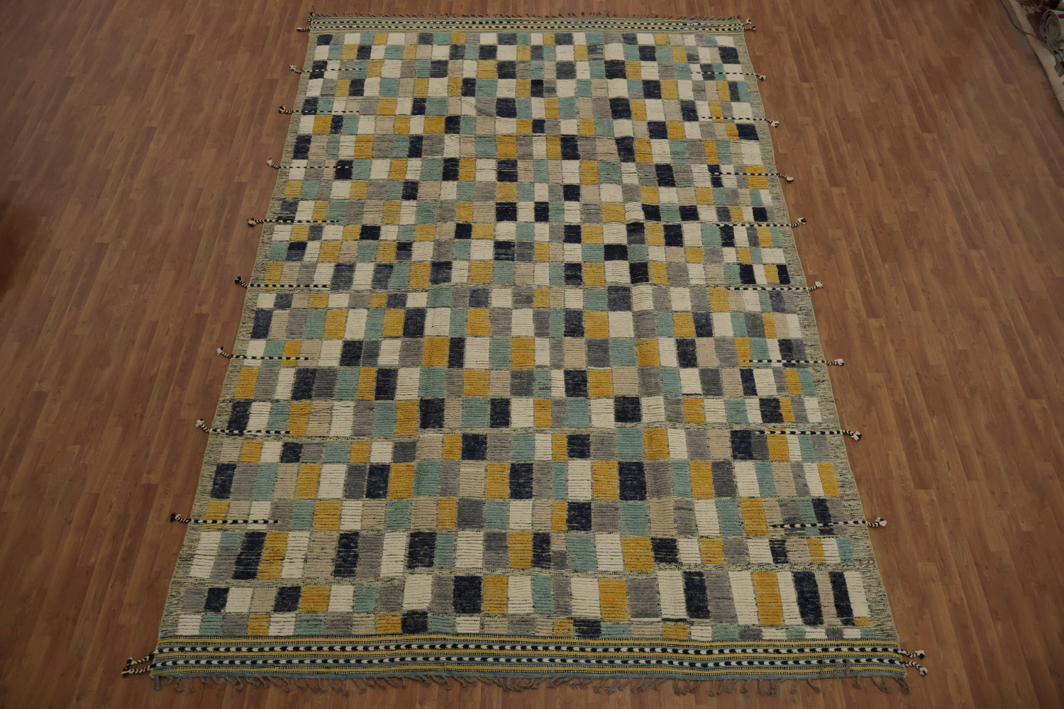 All-Over Checkered Moroccan Large Modern Rug 10x15