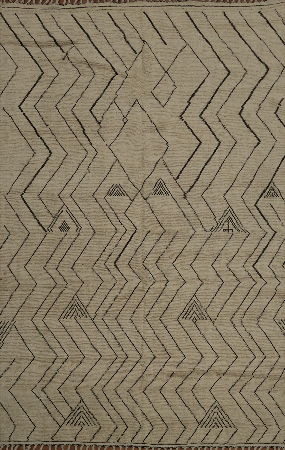 Earth Tone Wool Moroccan Modern Area Rug 8x11