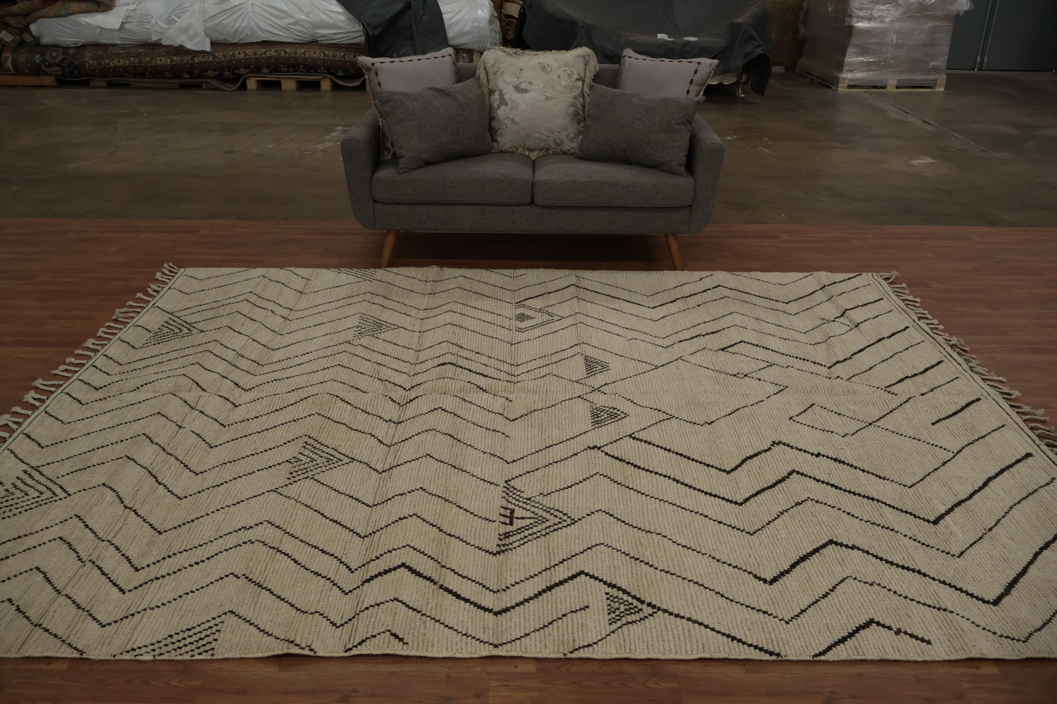 Earth Tone Wool Moroccan Modern Area Rug 8x11