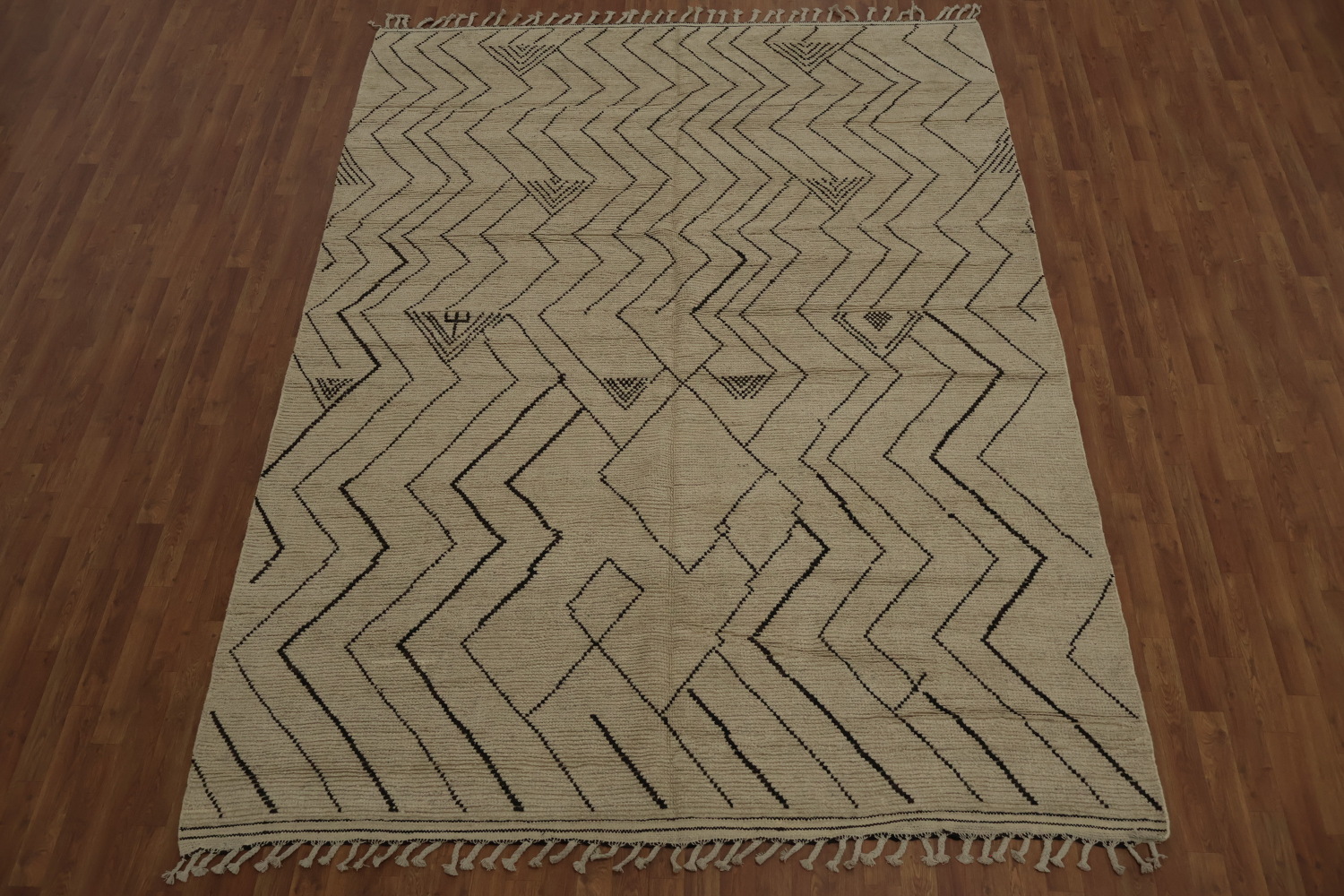 Earth Tone Wool Moroccan Modern Area Rug 8x11