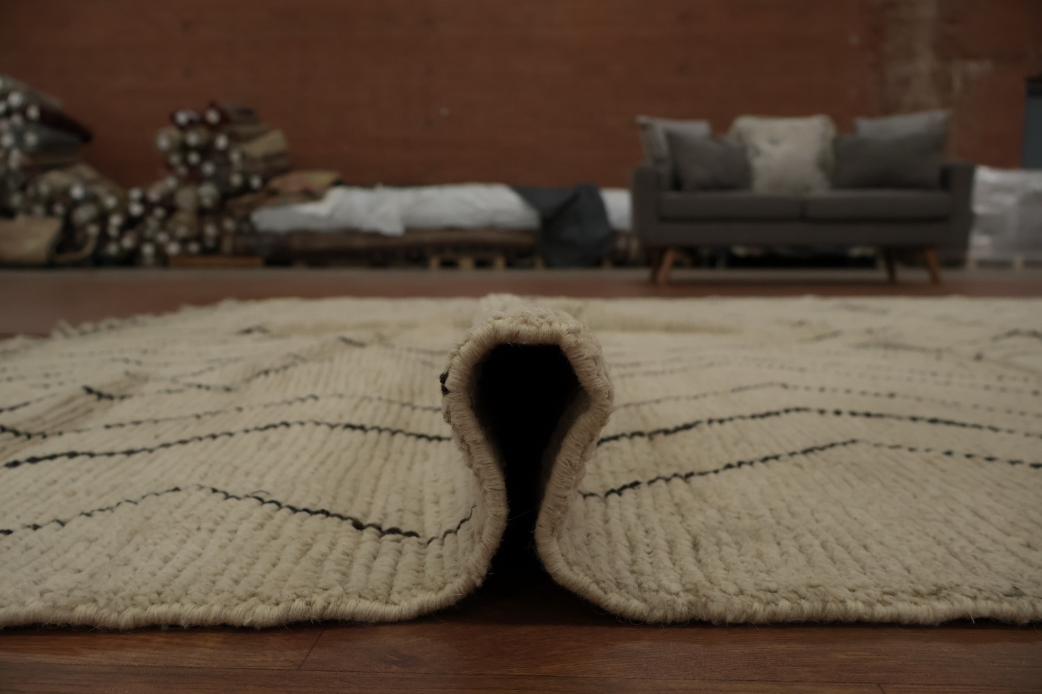 Earth Tone Wool Moroccan Modern Area Rug 8x11