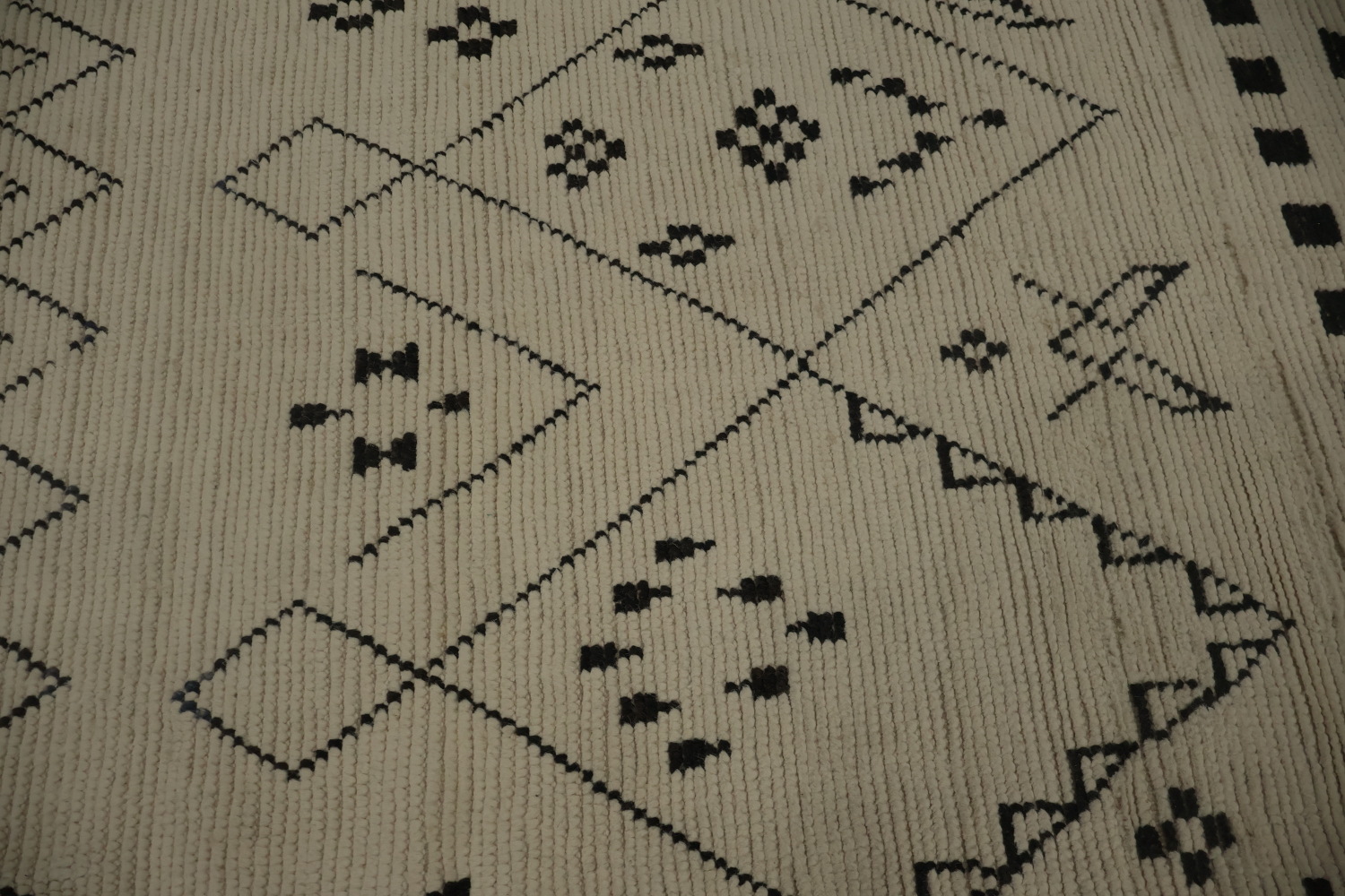 Ethnic Inspired Neutral Moroccan Area Rug 8x11 with Detailed Shapes