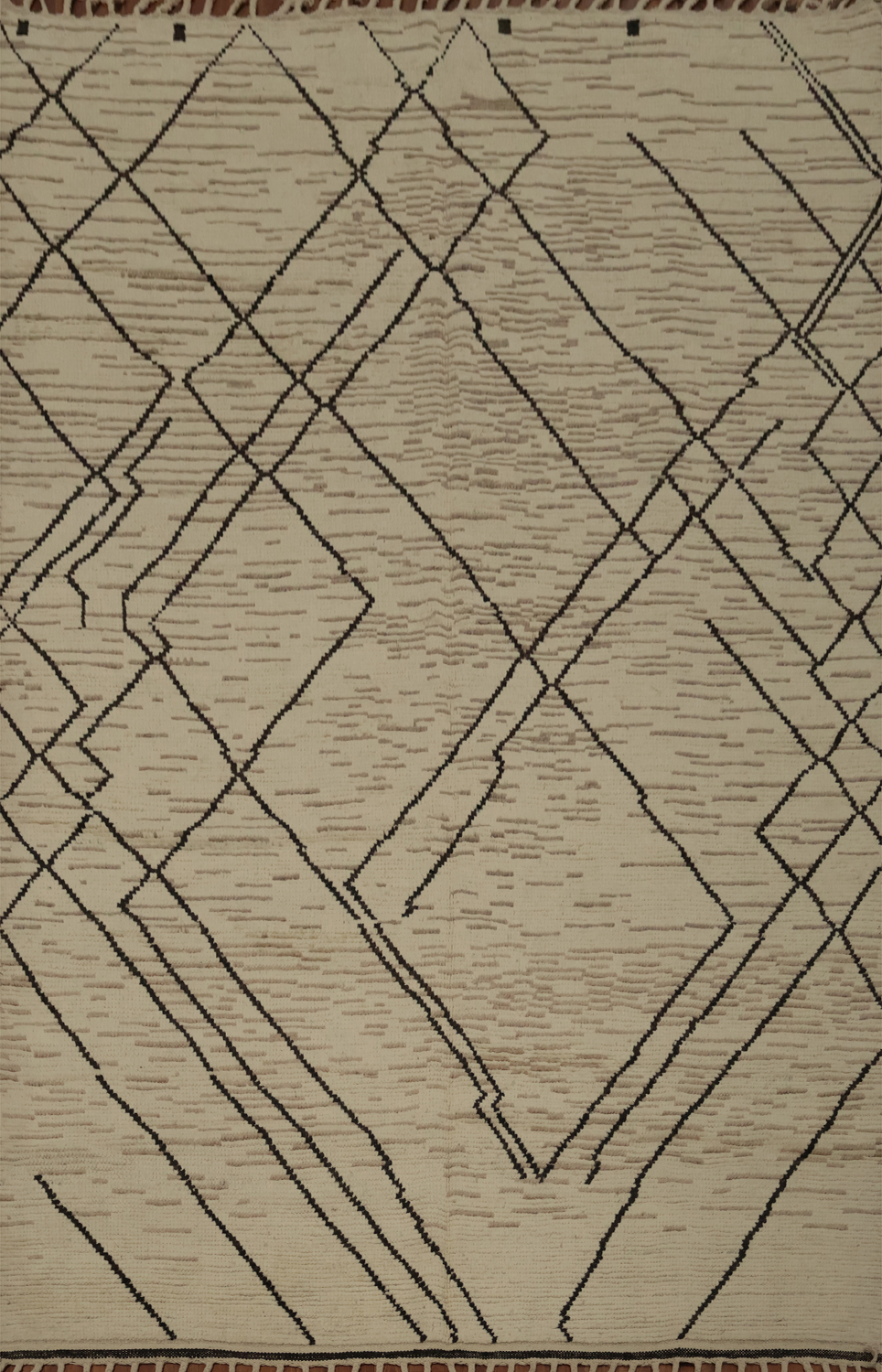 Earth Tone Wool Moroccan Oriental Area Rug 7x11