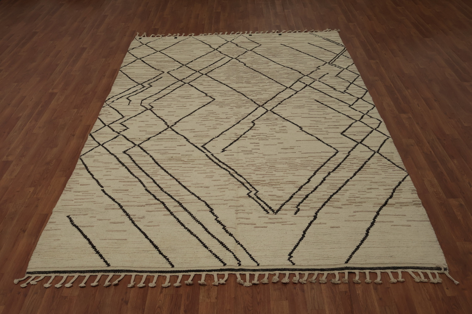 Earth Tone Wool Moroccan Oriental Area Rug 7x11