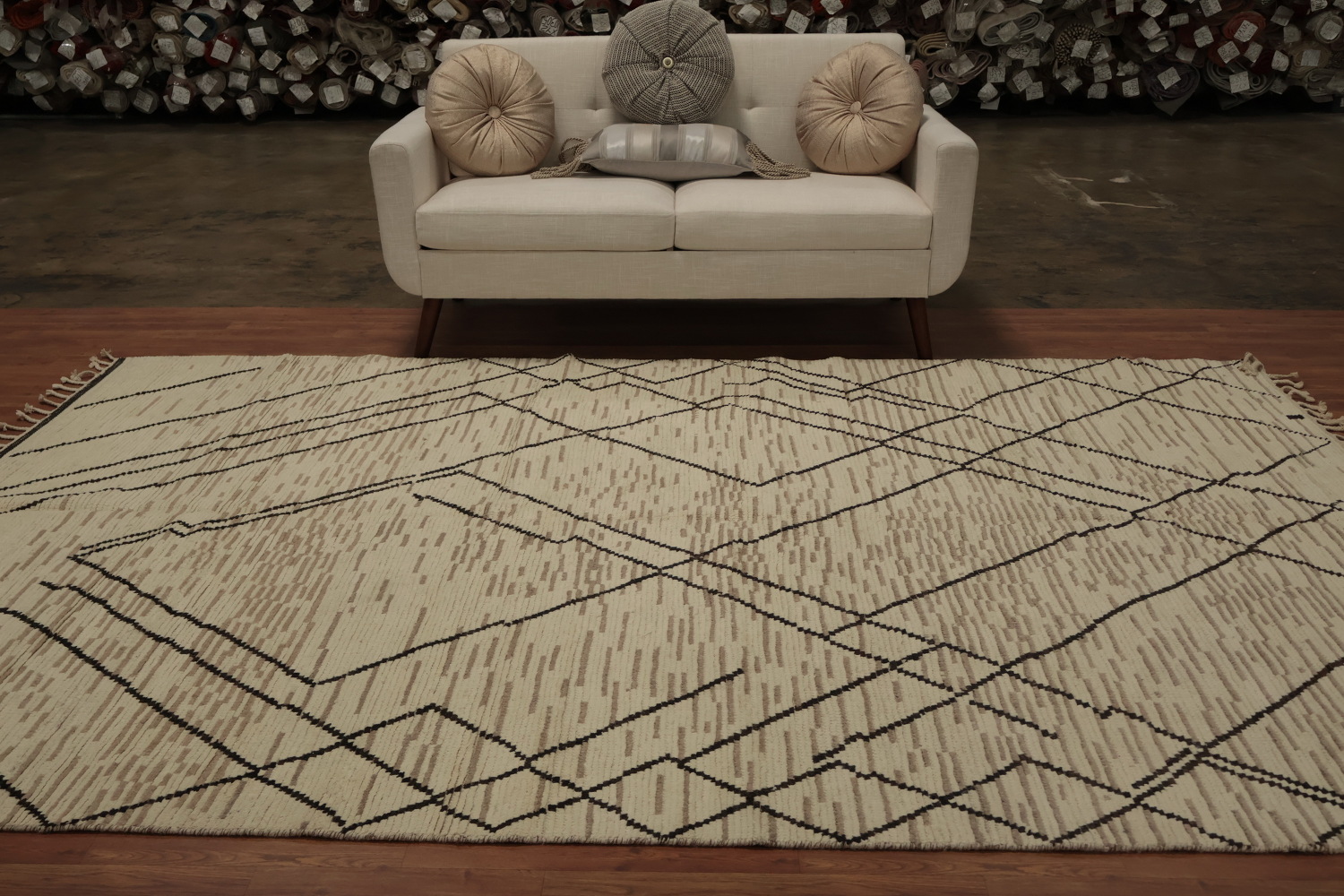 Earth Tone Wool Moroccan Oriental Area Rug 7x11