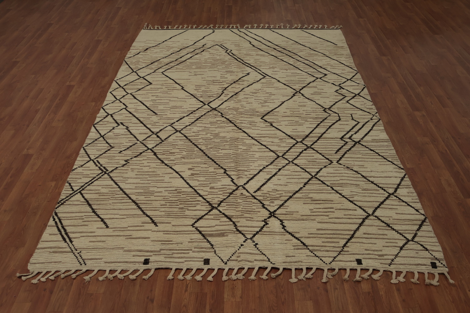 Earth Tone Wool Moroccan Oriental Area Rug 7x11
