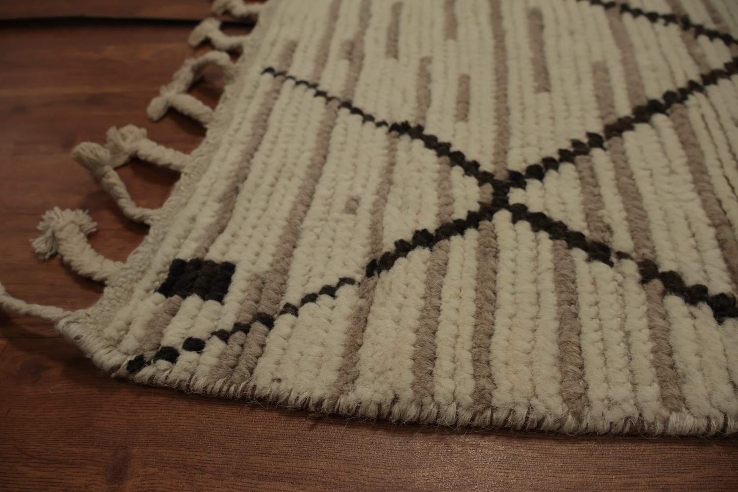 Earth Tone Wool Moroccan Oriental Area Rug 7x11