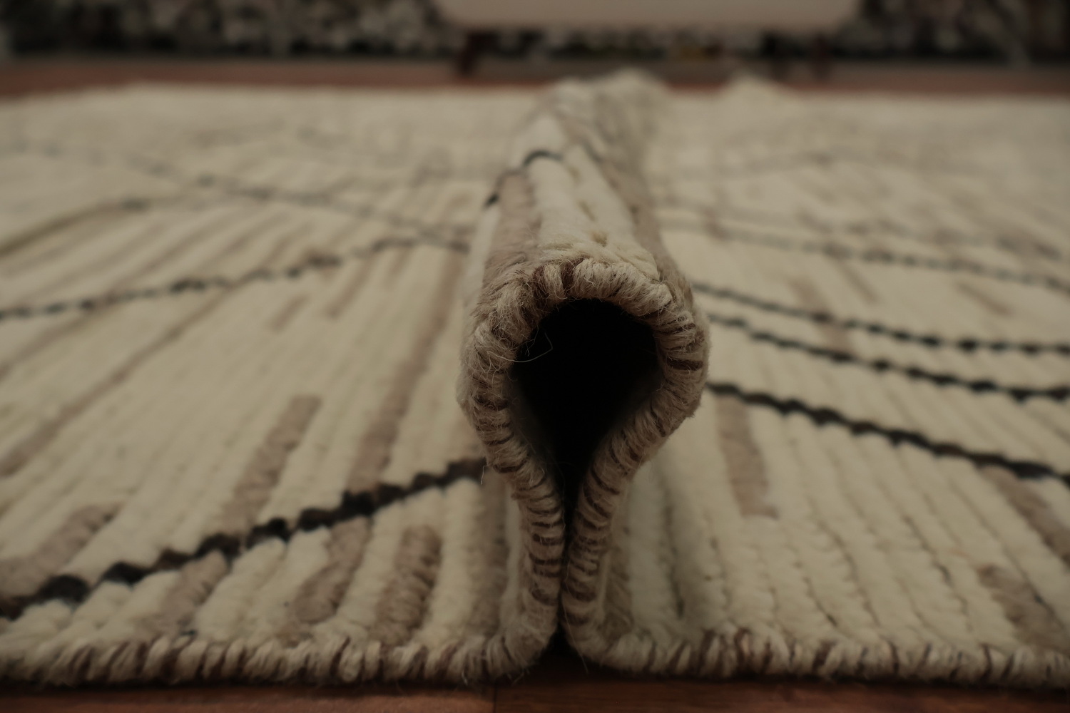 Earth Tone Wool Moroccan Oriental Area Rug 7x11