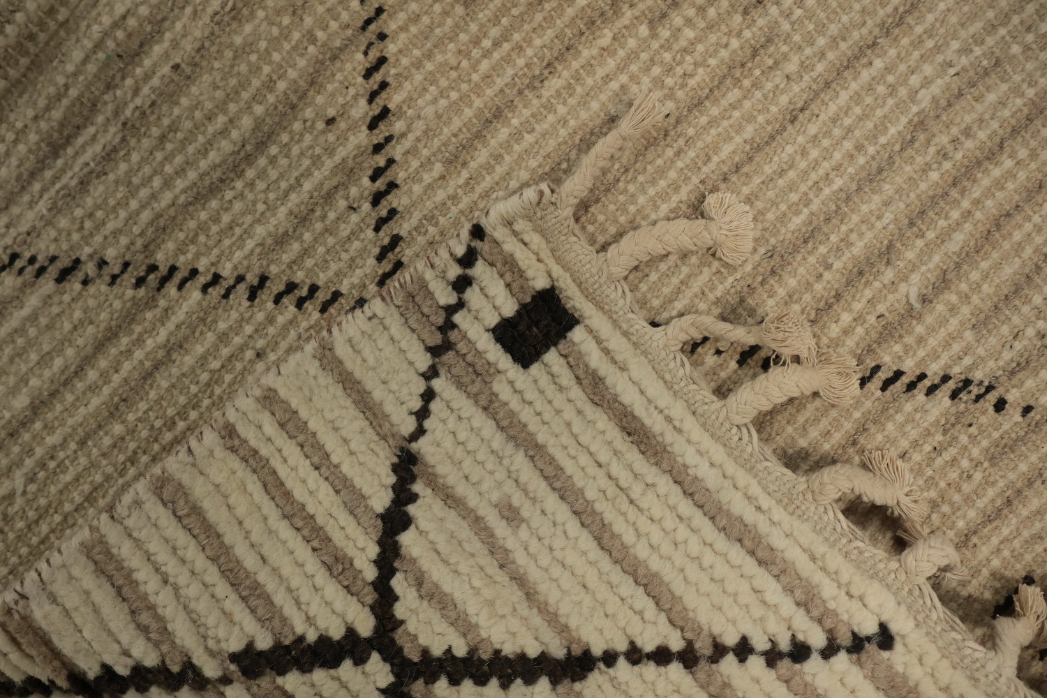 Earth Tone Wool Moroccan Oriental Area Rug 7x11