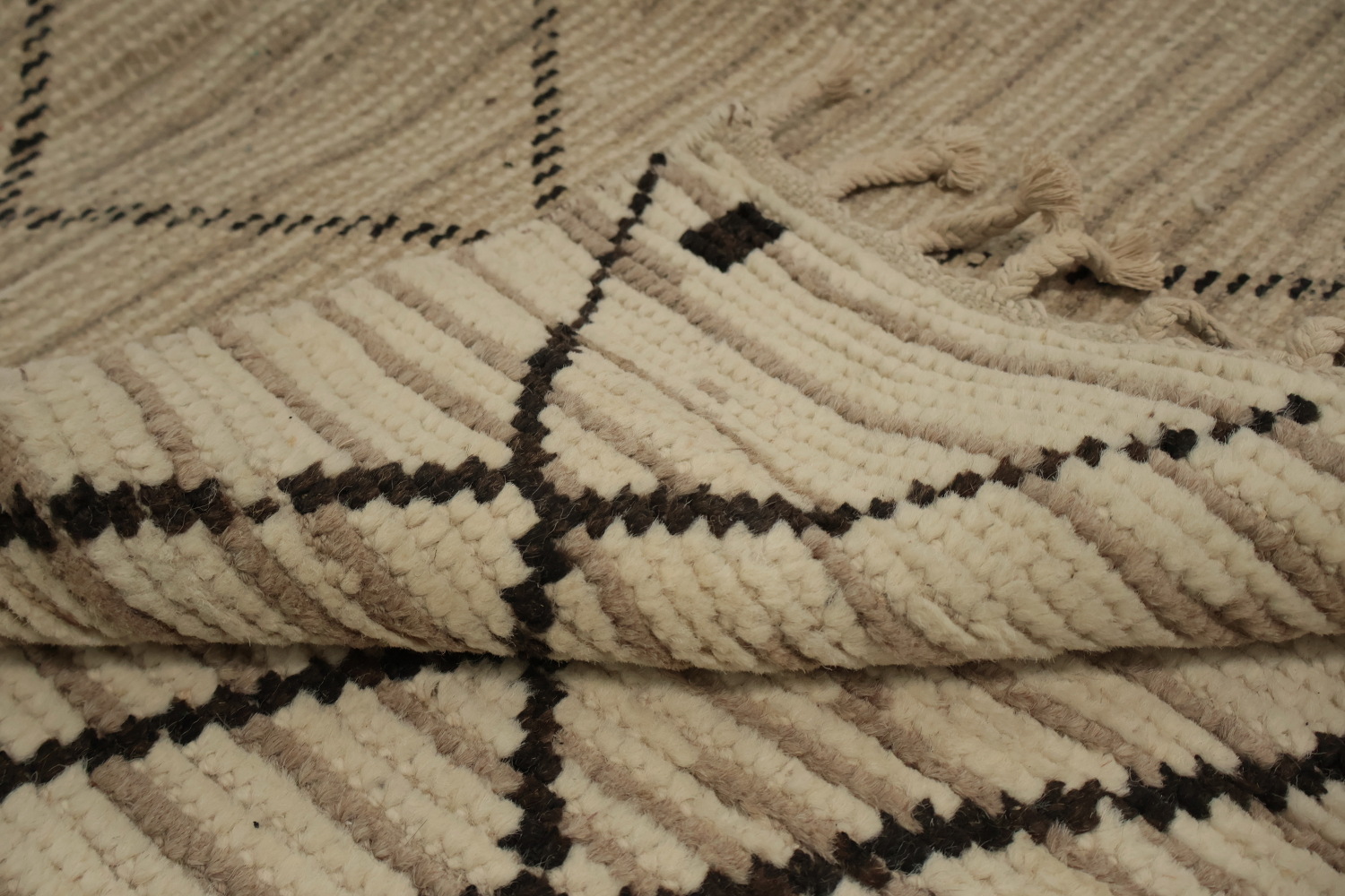 Earth Tone Wool Moroccan Oriental Area Rug 7x11
