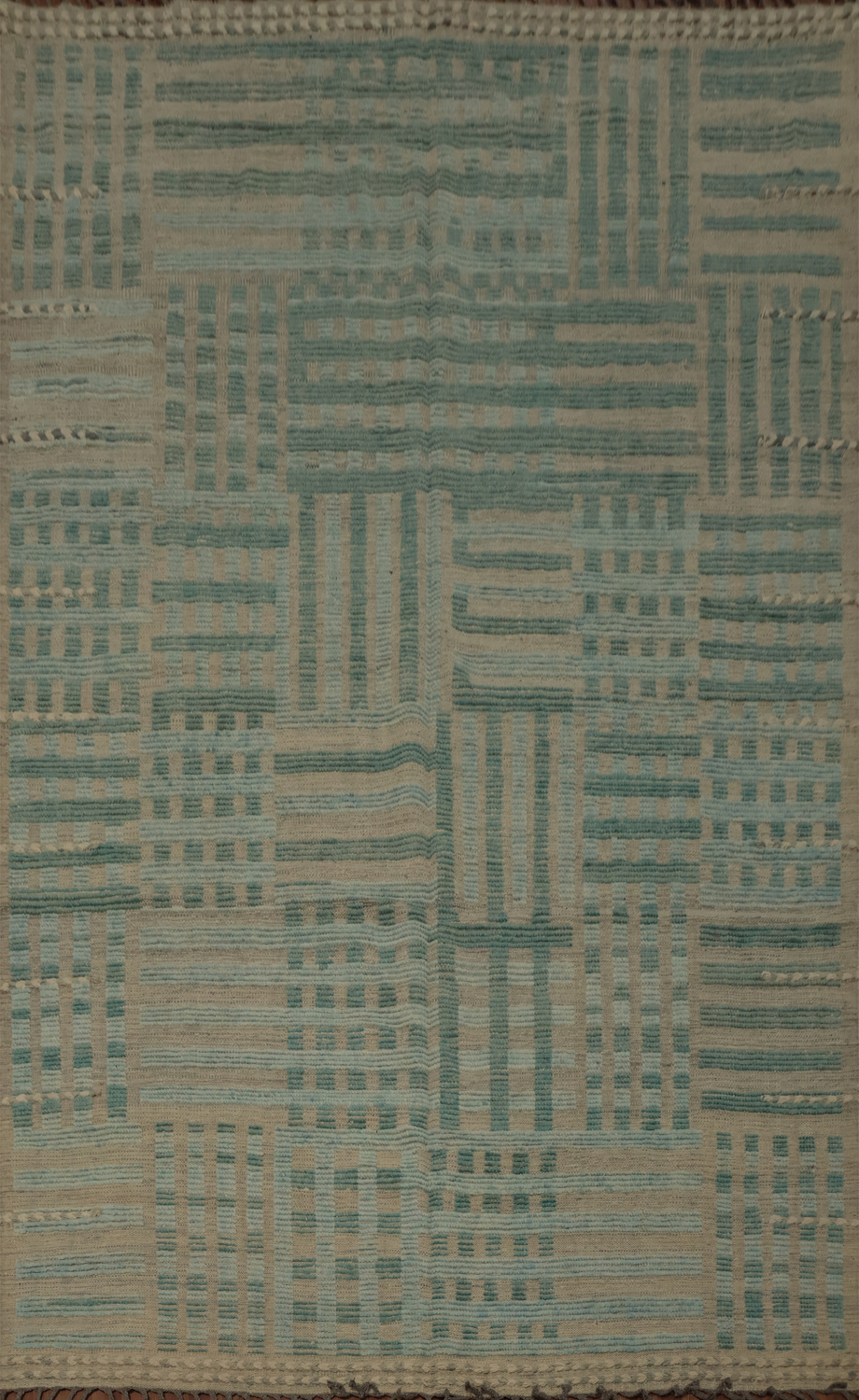 Artistic Handcrafted Moroccan Area Rug 8x11 Featuring Stripe Designs