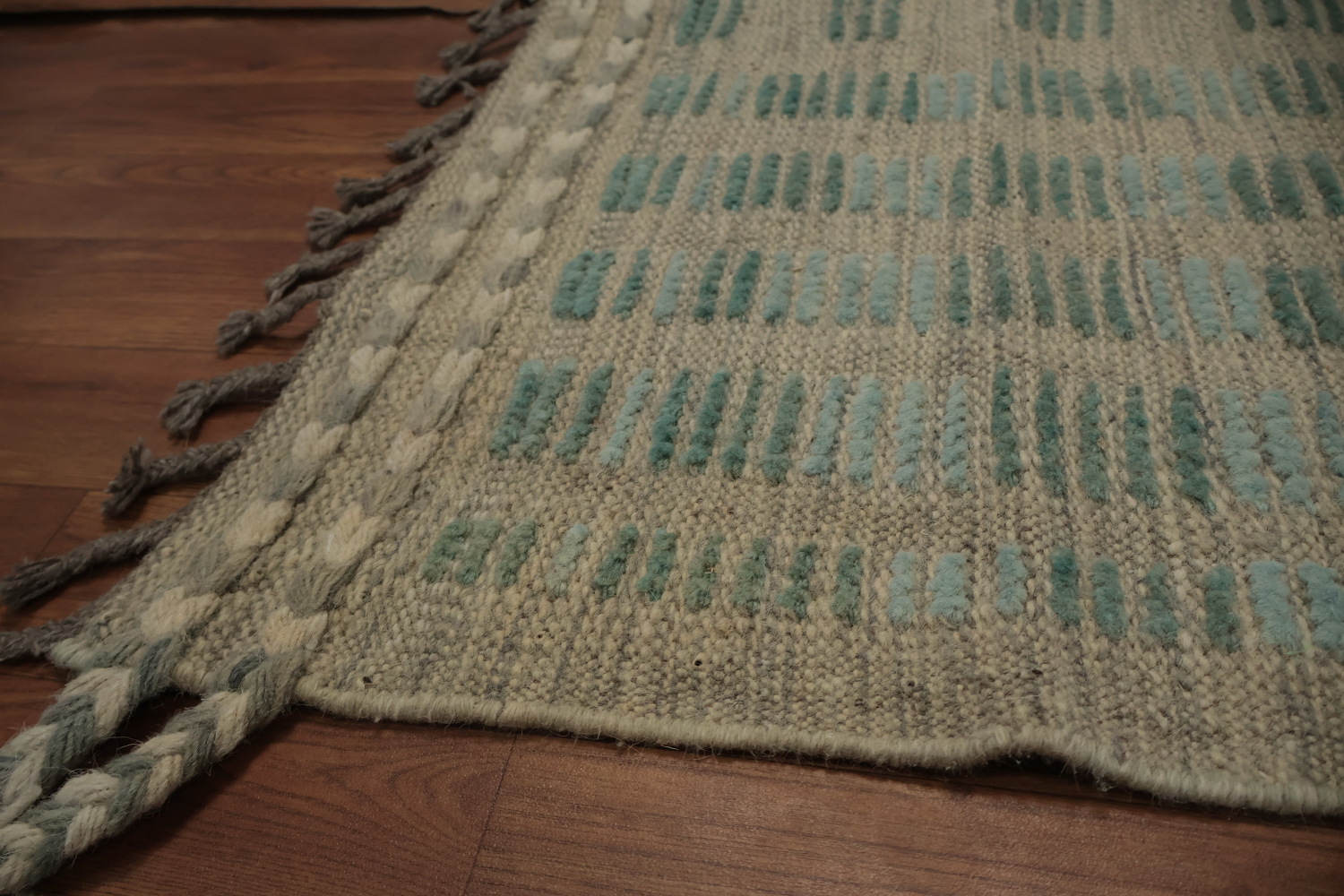 Artistic Handcrafted Moroccan Area Rug 8x11 Featuring Stripe Designs