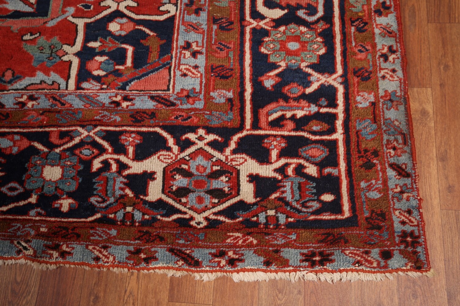 Pre-1900 Vegetable Dye Heriz Serapi Persian Large Rug 11x19