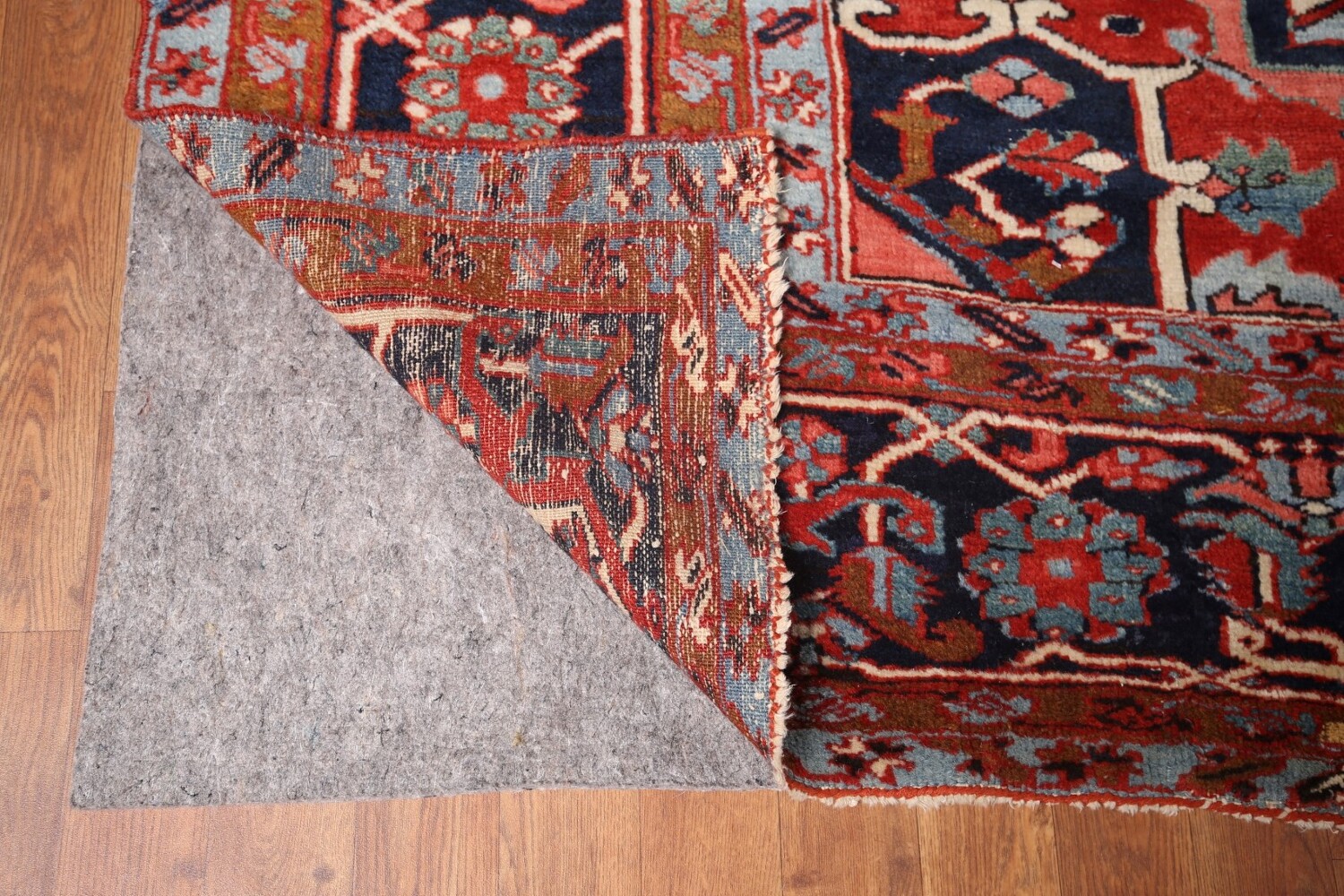 Pre-1900 Vegetable Dye Heriz Serapi Persian Large Rug 11x19